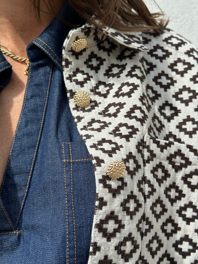 Gaspar 2501366 Stockholm jacqaurd shirt brown