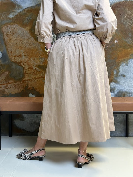 Gaspar 2501939 Vienna poplin skirt sand