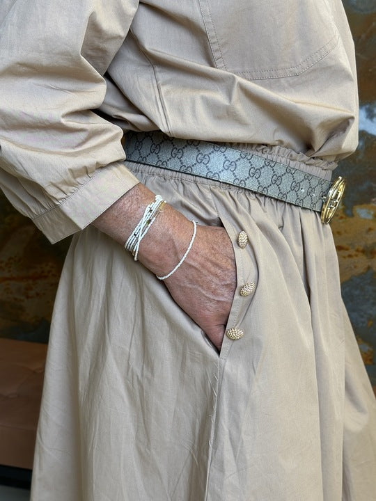 Gaspar 2501939 Vienna poplin skirt sand