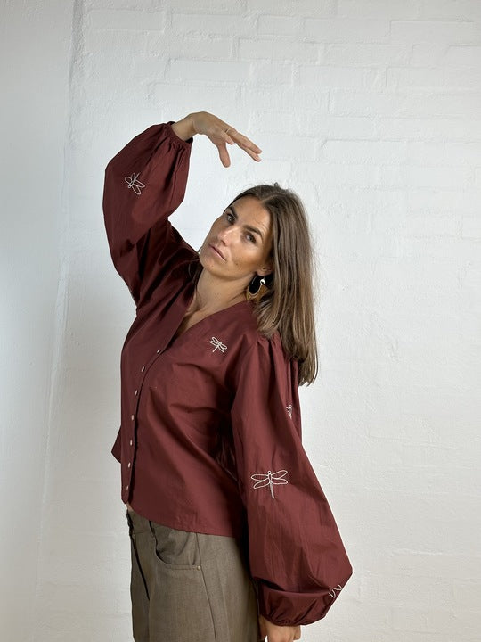 Gaspar 2507304 Valencia poplin shirt bordeaux