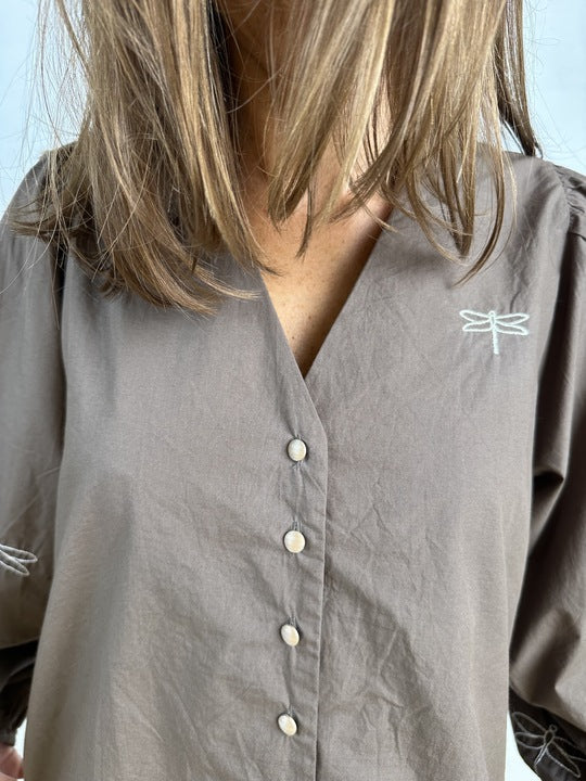 Gaspar 2507304 Valencia poplin shirt brown