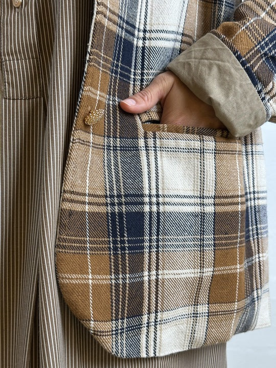 Gaspar 2507306 Napoli check blazer camel