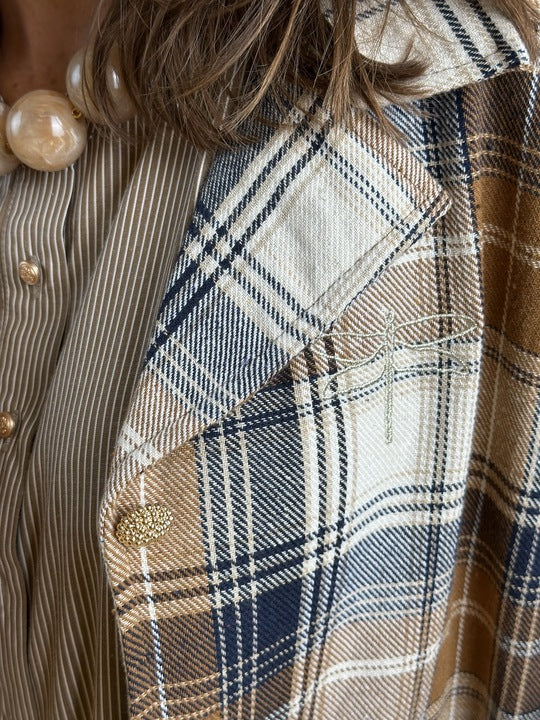 Gaspar 2507306 Napoli check blazer camel