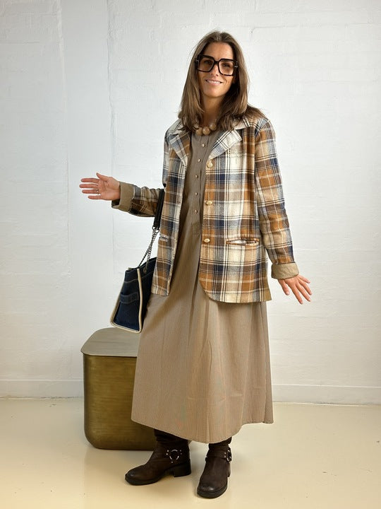 Gaspar 2507306 Napoli check blazer camel