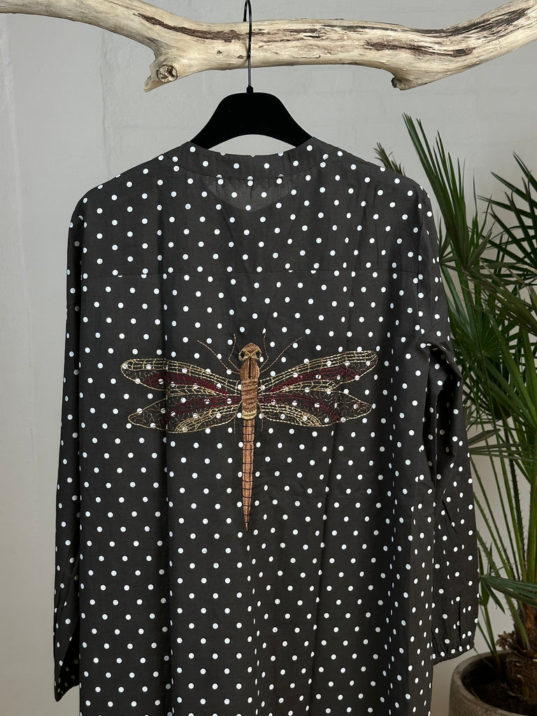 Gaspar 2507712 Luna dot kjole dark