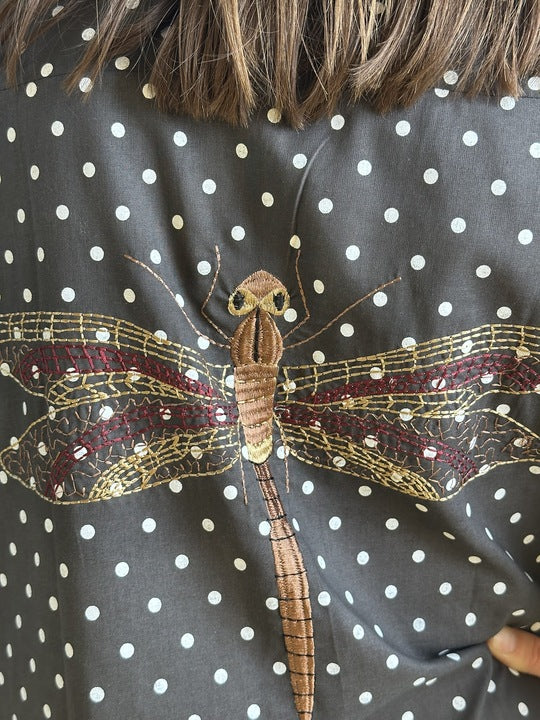 Gaspar 2507712 Luna dot kjole dark