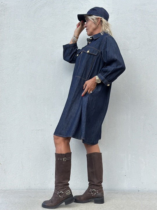 Gaspar 2507720 Rio denim dress dark