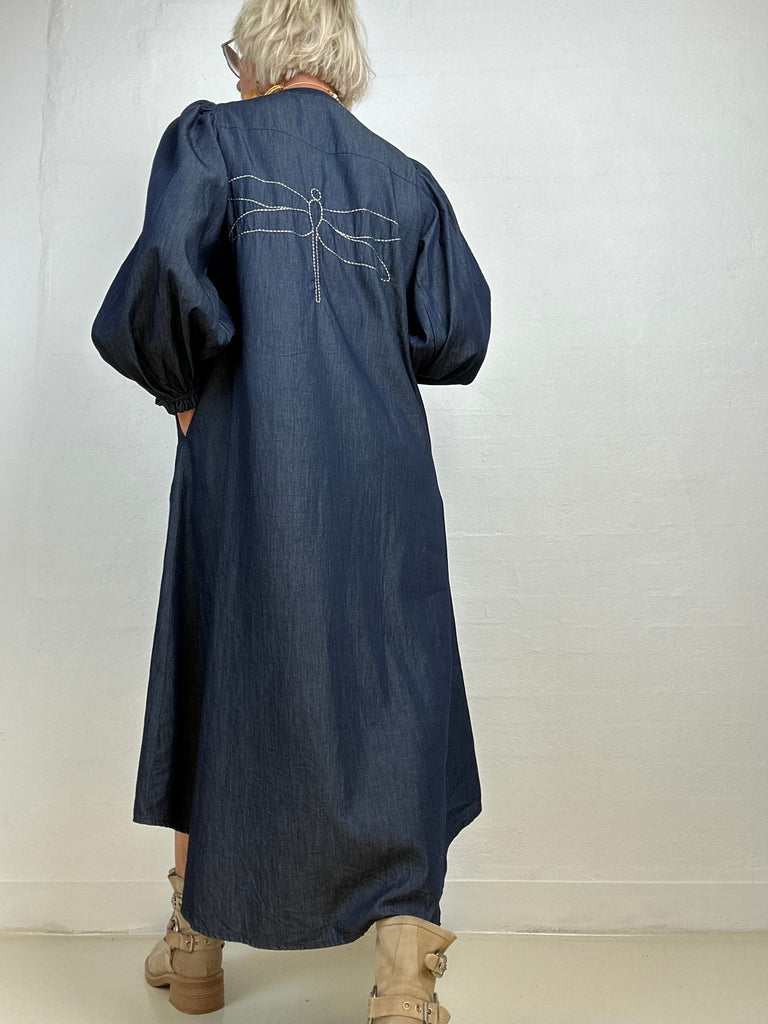 Gaspar 2507724 Tunø kjole LS denim blue