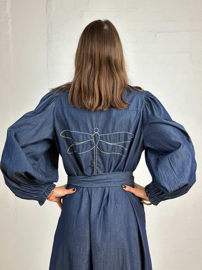 Gaspar 2507724 Tunø kjole LS denim blue