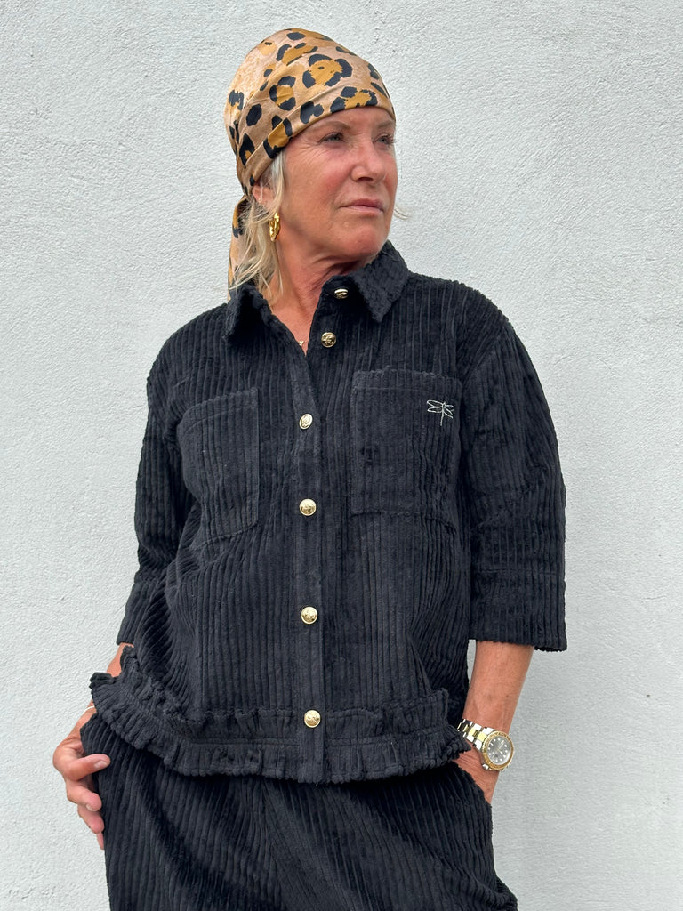 Gaspar 2510303 Vigo corduroy shirt black