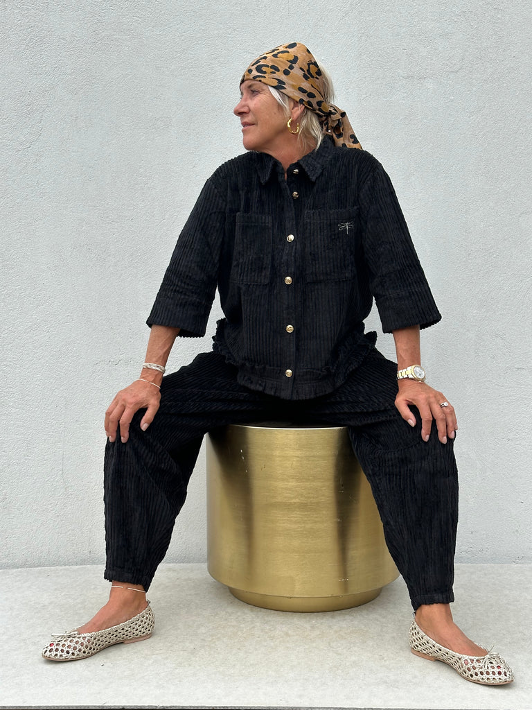 Gaspar 2510303 Vigo corduroy shirt black