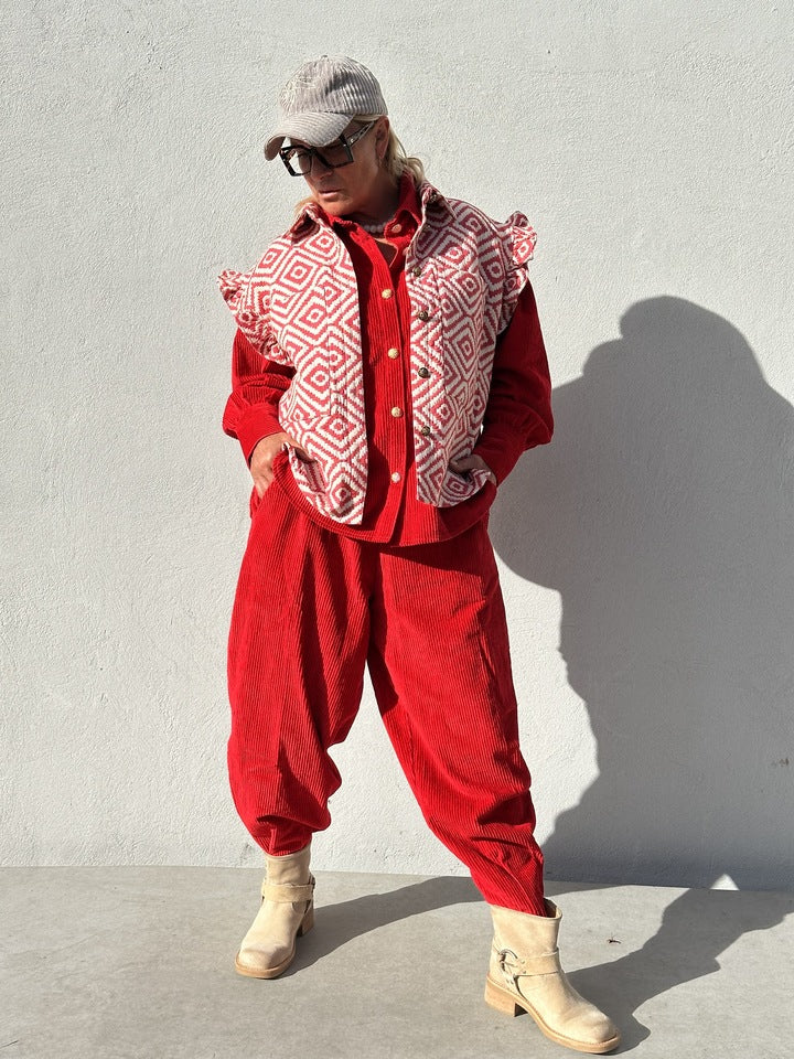 Gaspar 2510325 Malmø skjorte corduroy red