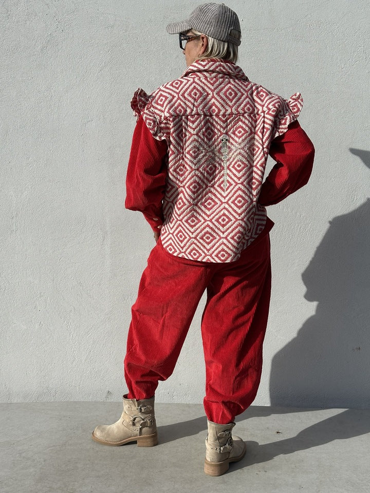 Gaspar 2510325 Malmø skjorte corduroy red