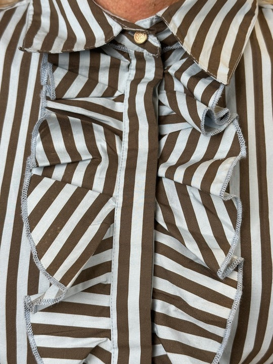 Gaspar 251337 Madison stripe skjorte brown