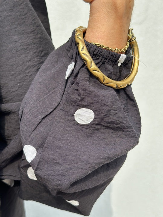 Gaspar 2510706 Luna big dot dress black