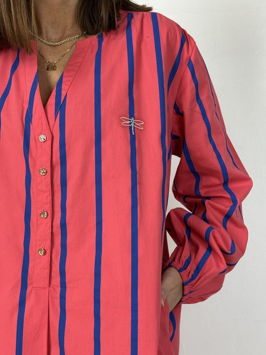Gaspar 2510720 Miami stripe kaftan pink