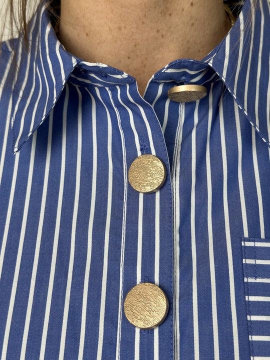 Gaspar 2601306 Porto blouse stripe blue