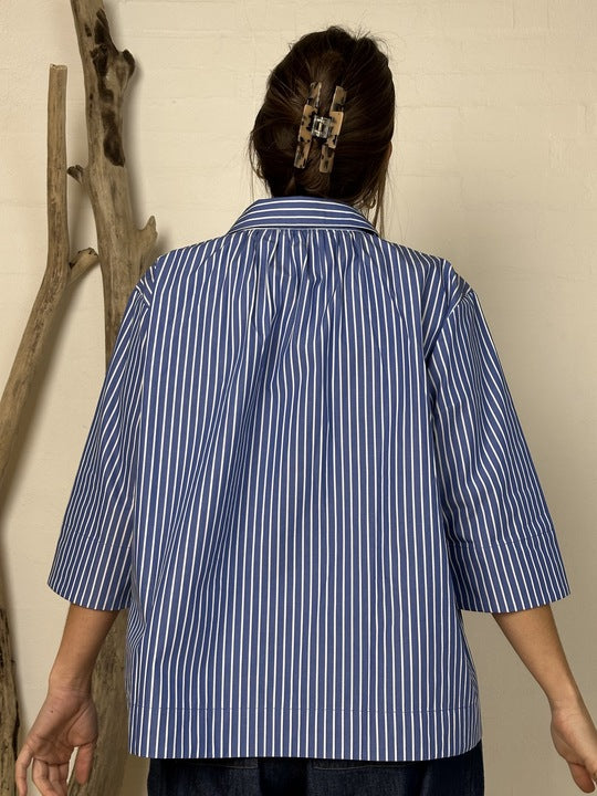 Gaspar 2601306 Porto blouse stripe blue