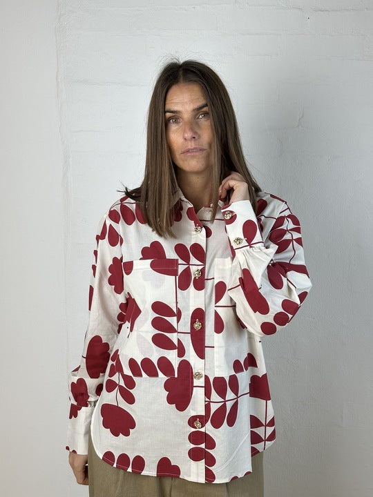 Gaspar 2601309 Malmø print shirt off white