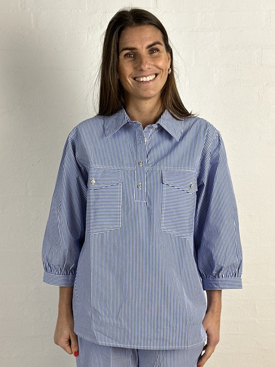 Gaspar 2601347 Oslo stripe shirt blue