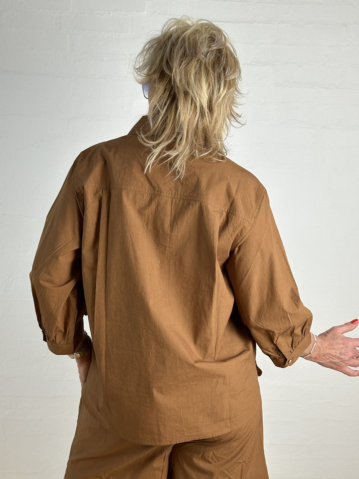 Gaspar 2601312 Oslo poplin shirt nougat