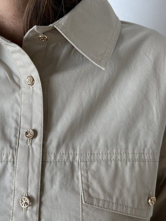 Gaspar 2601312 Oslo poplin shirt sand