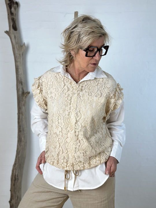 Gaspar 2601318 Zanzibar top off white