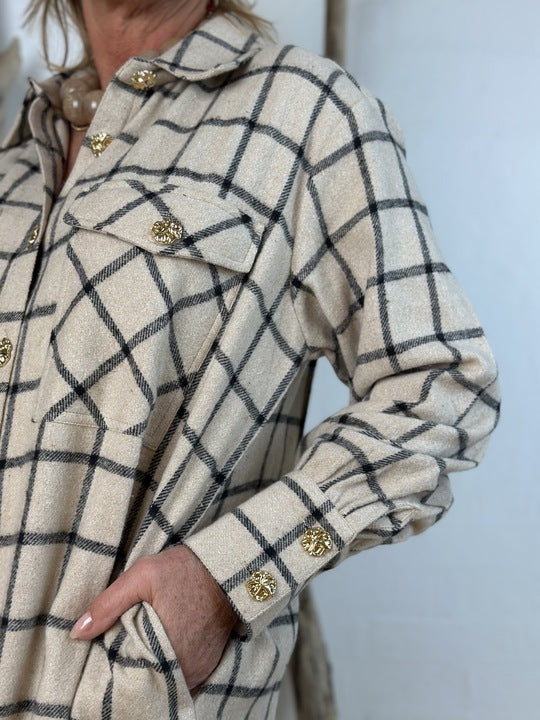 Gaspar 2601326 Aston brushed check nature