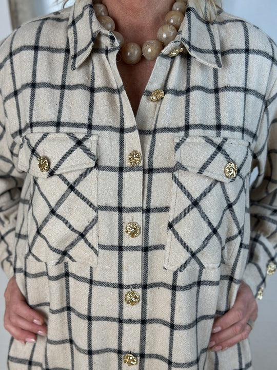 Gaspar 2601326 Aston brushed check nature