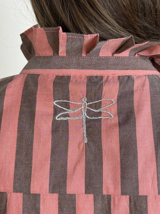 Gaspar 2601330 Himalaya stripe shirt coral