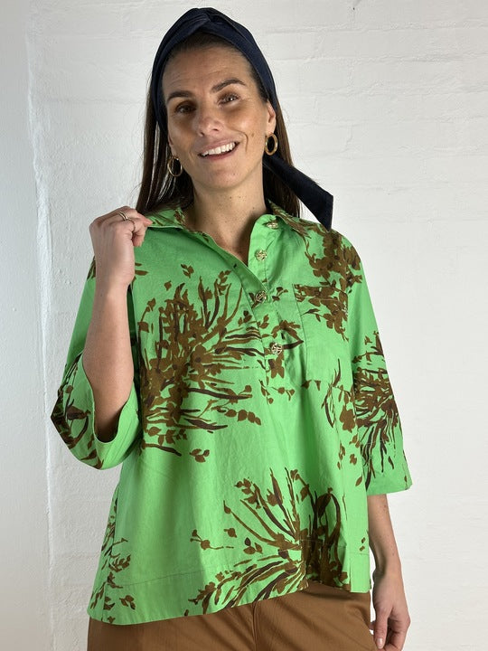 Gaspar 2601331 Porto blouse print green