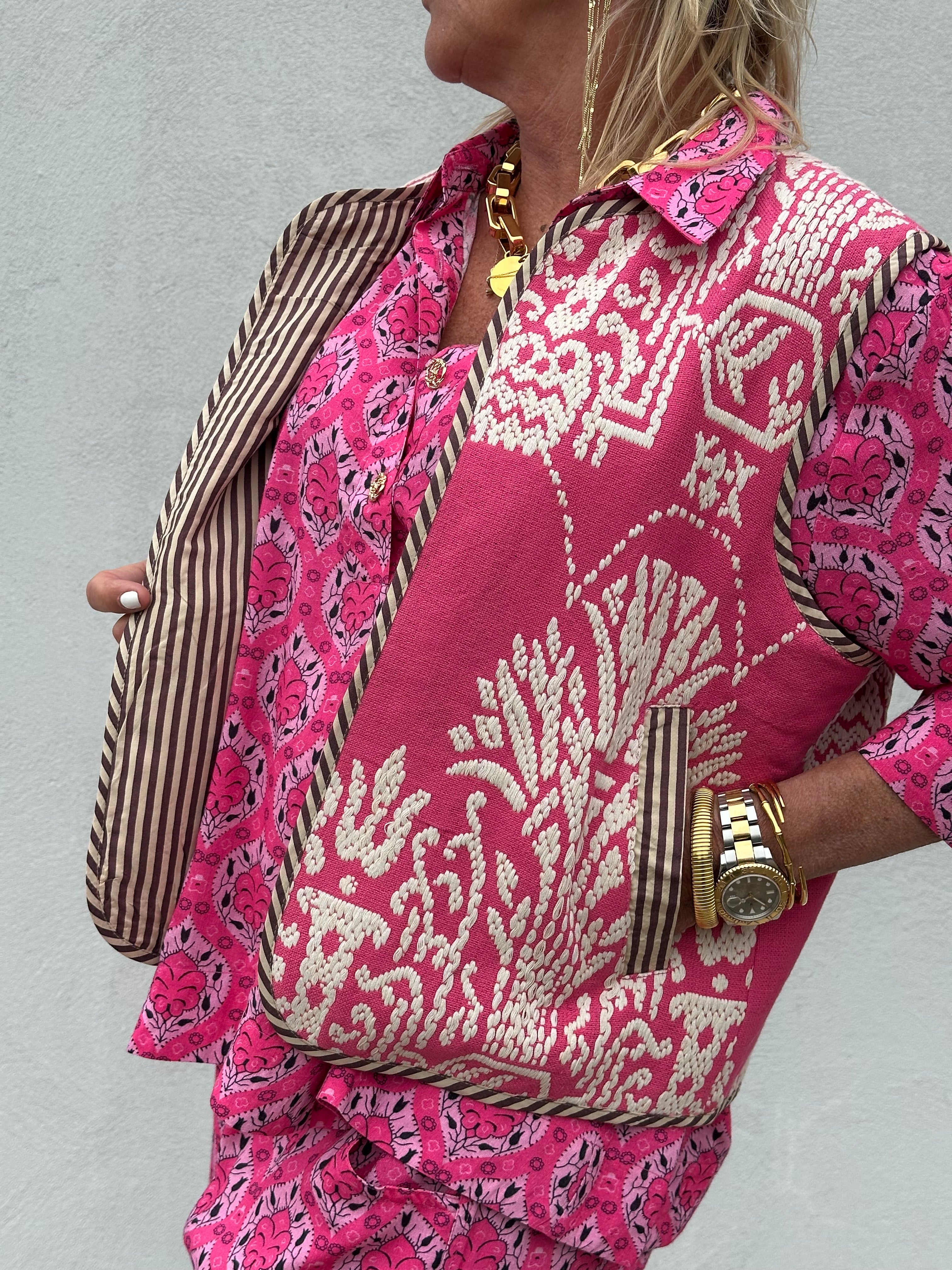 Gaspar 2601333 Marli waistcoat pink
