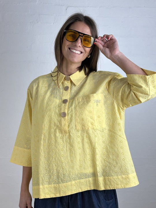 Gaspar 2601337 Porto broderi anglaise yellow