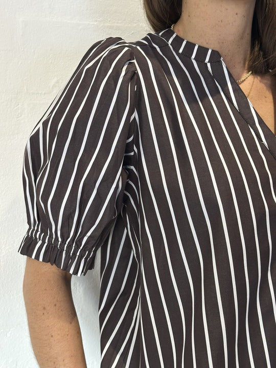 Gaspar 2601338 Tunø blouse stripe brown