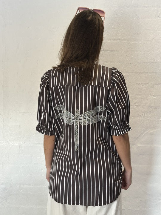 Gaspar 2601338 Tunø blouse stripe brown