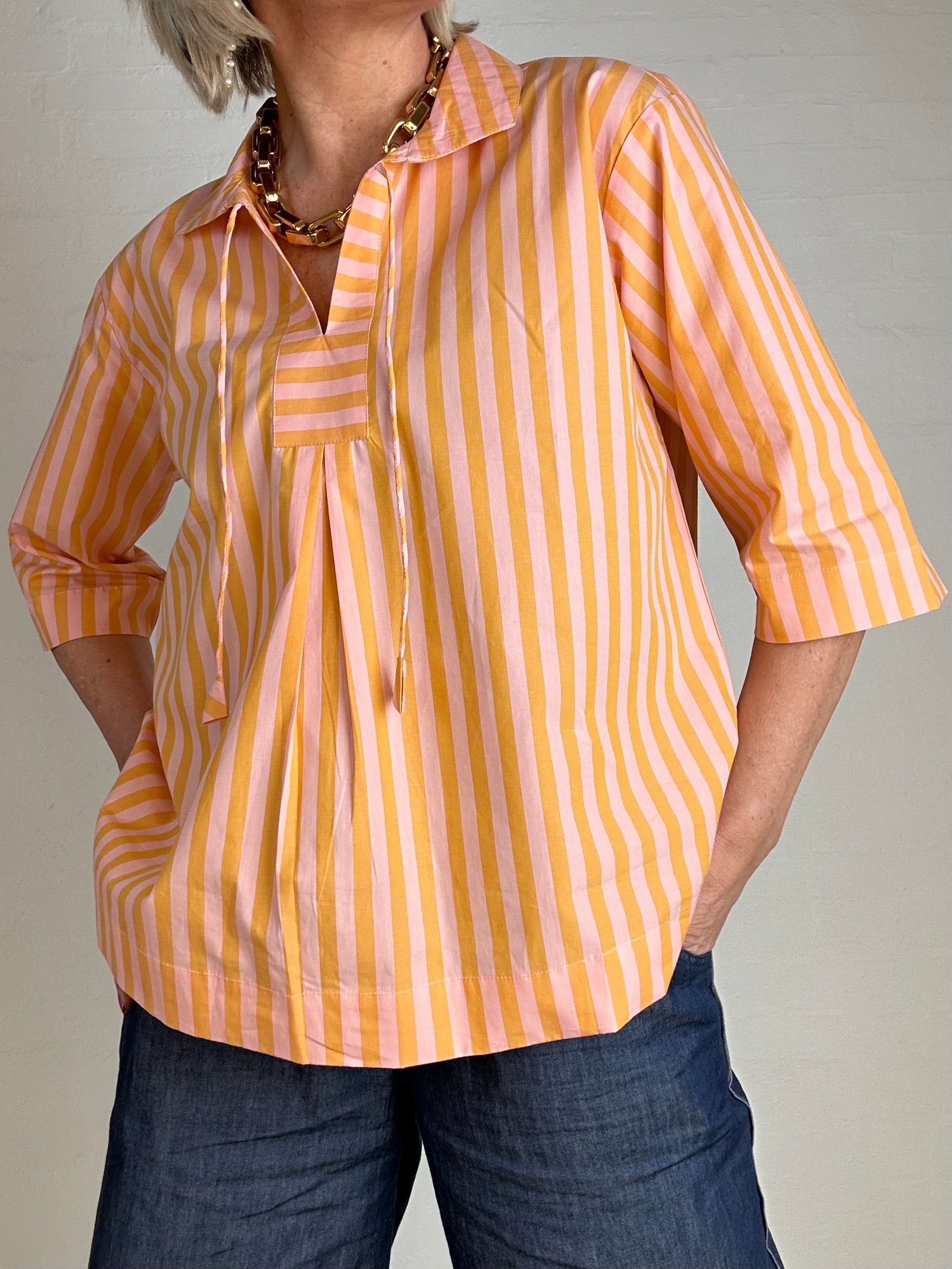 Gaspar 2601341 Java blouse stripe orange