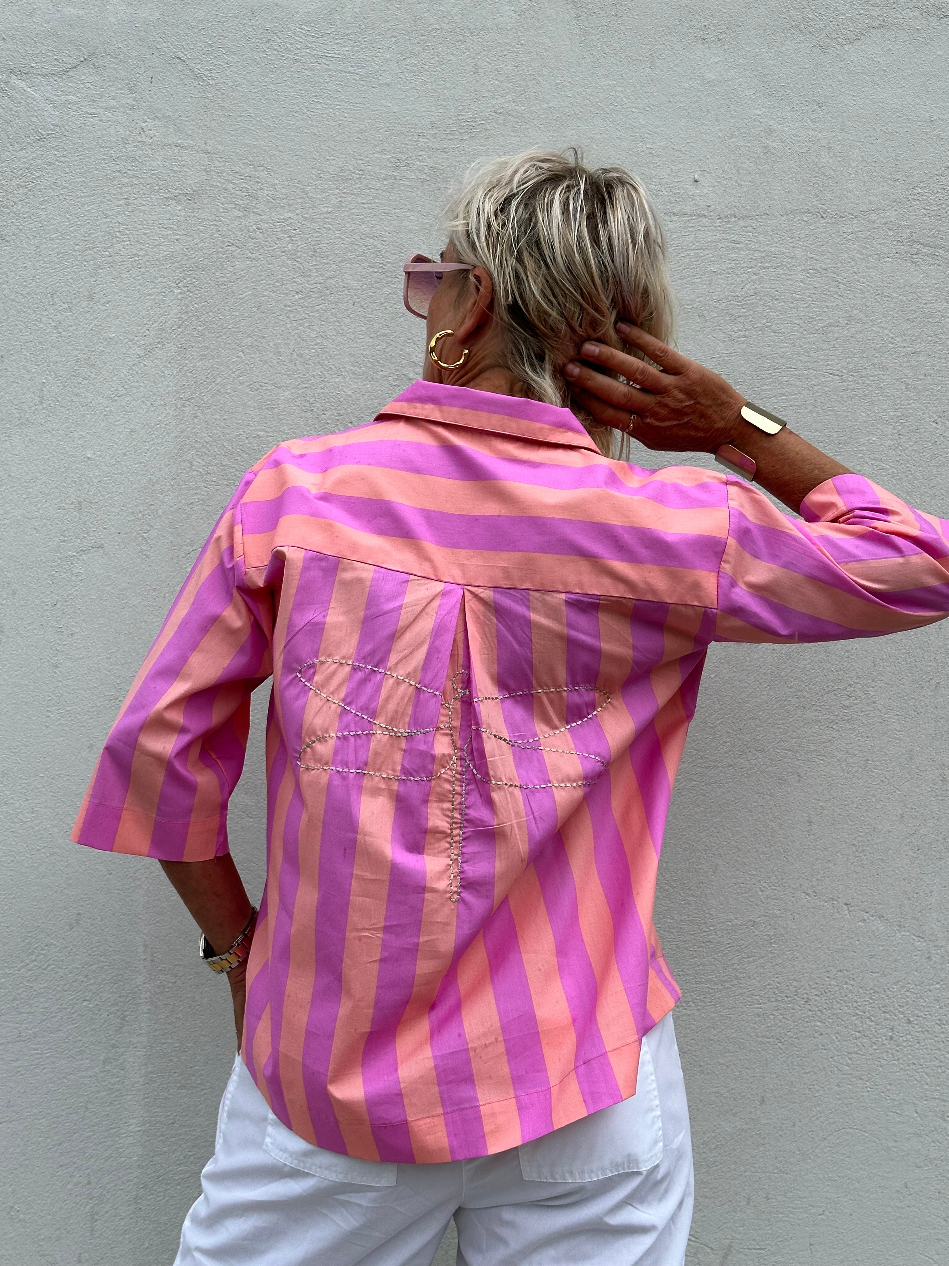 Gaspar 2601341 Java blouse stripe pink