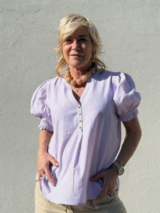 Gaspar 2601345 Tunø blouse stripe lavender