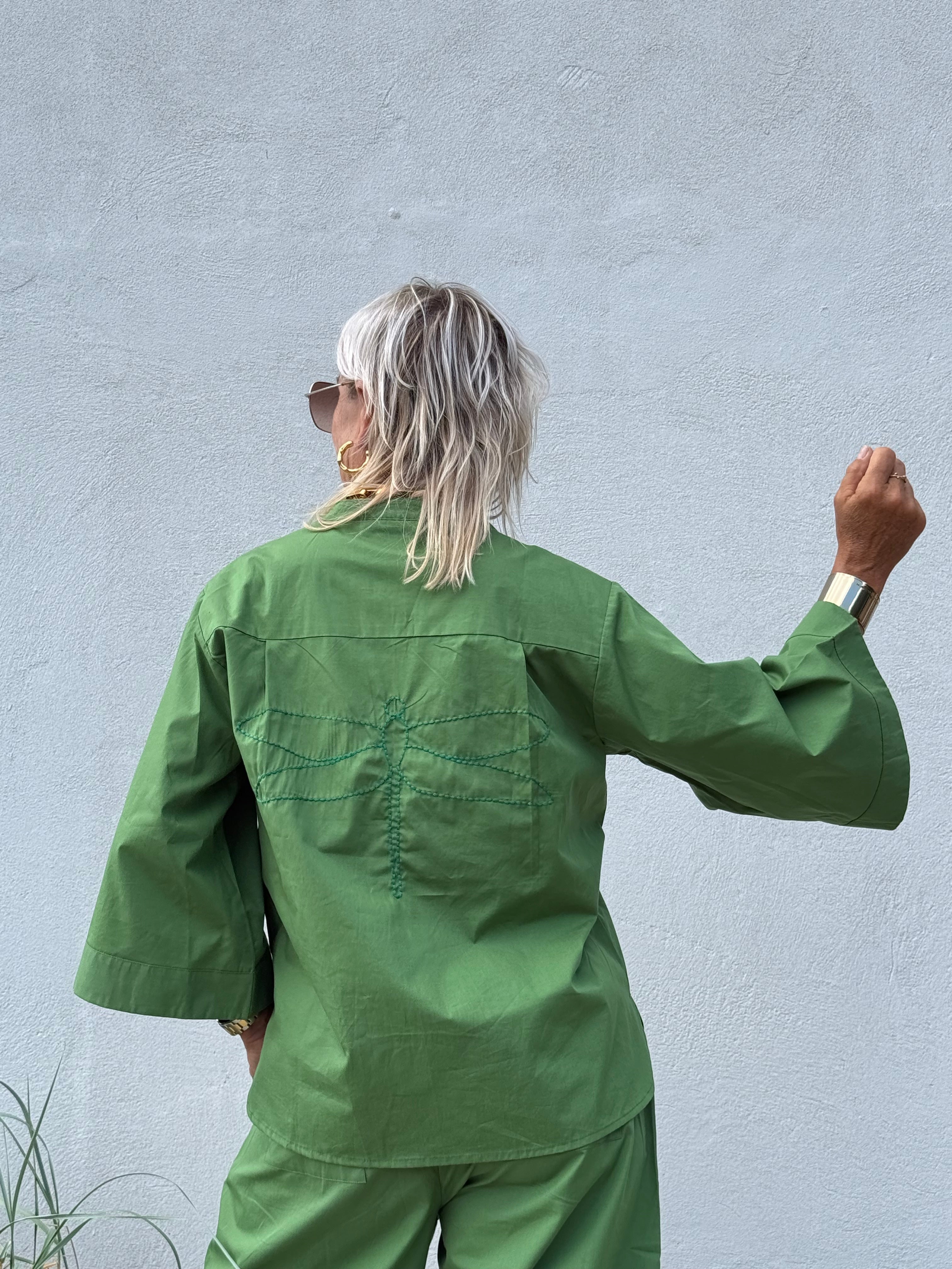 Gaspar 2601346 Mumbai blouse poplin apple green