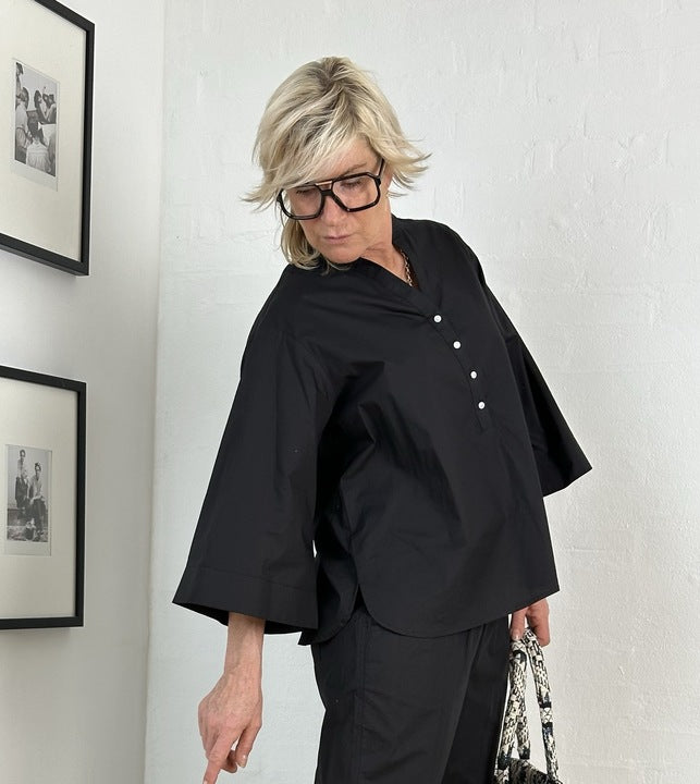 Gaspar 2601346 Mumbai blouse poplin black