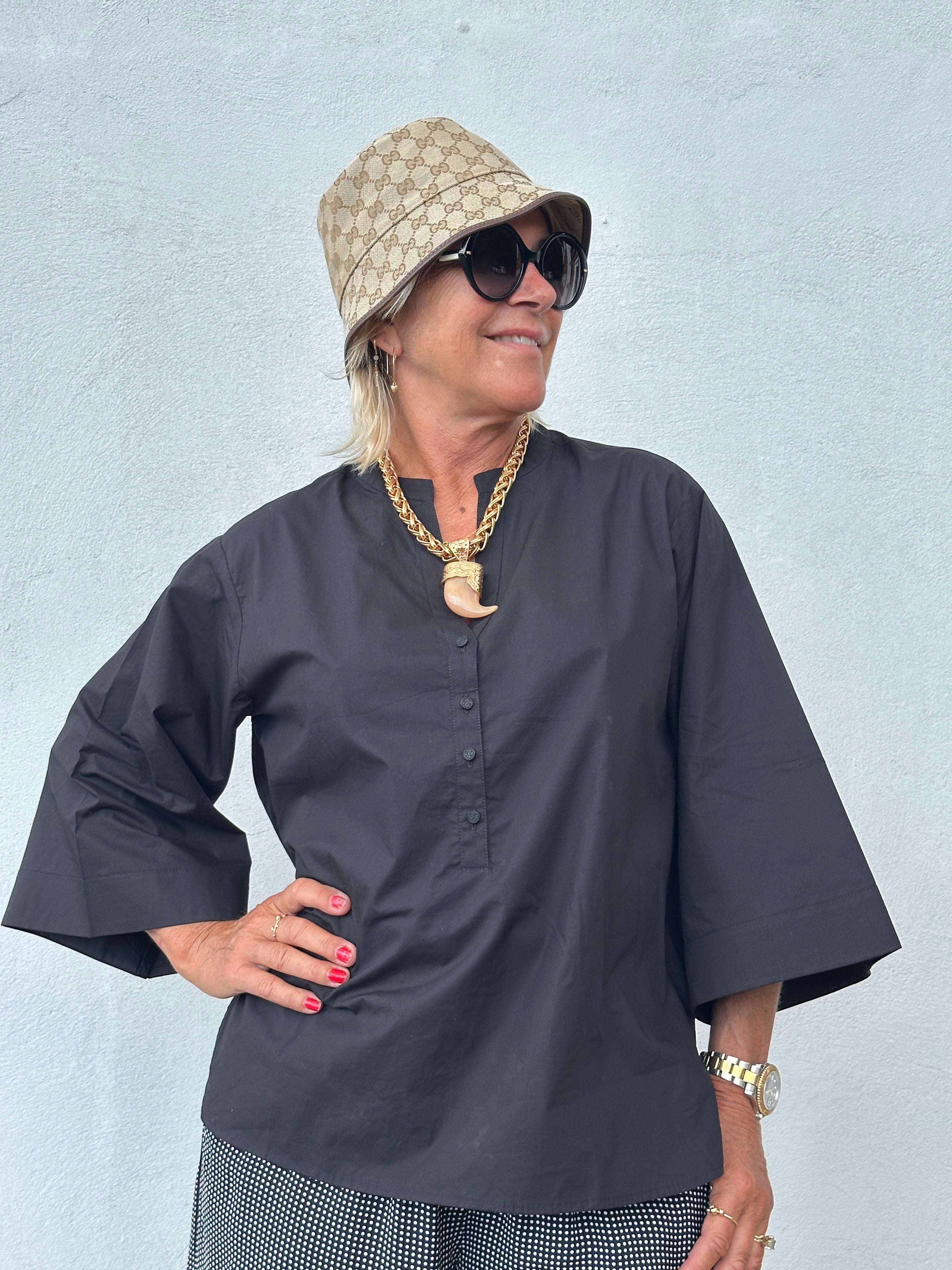 Gaspar 2601346 Mumbai blouse poplin black new
