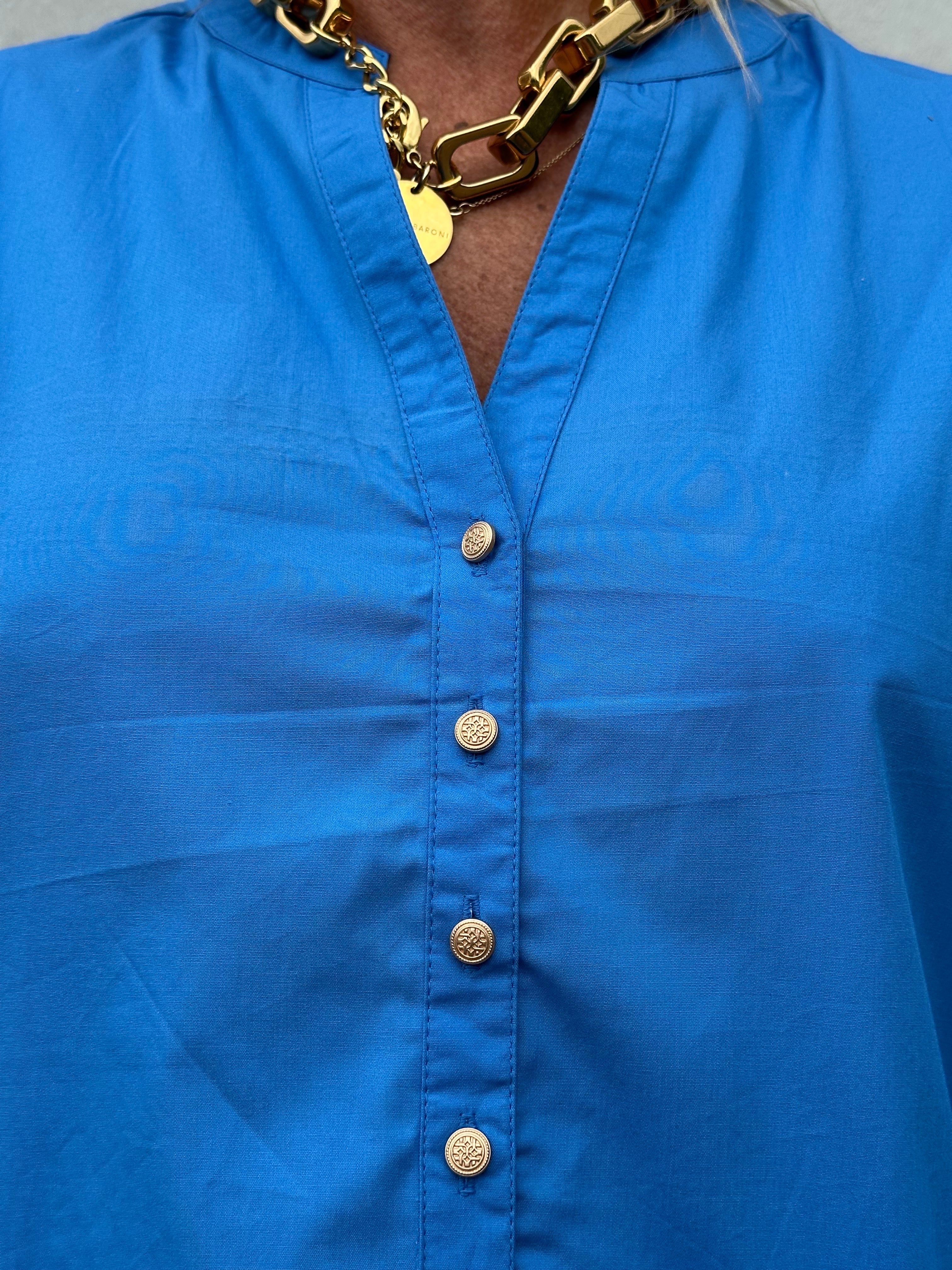 Gaspar 2601346 Mumbai blouse poplin blue