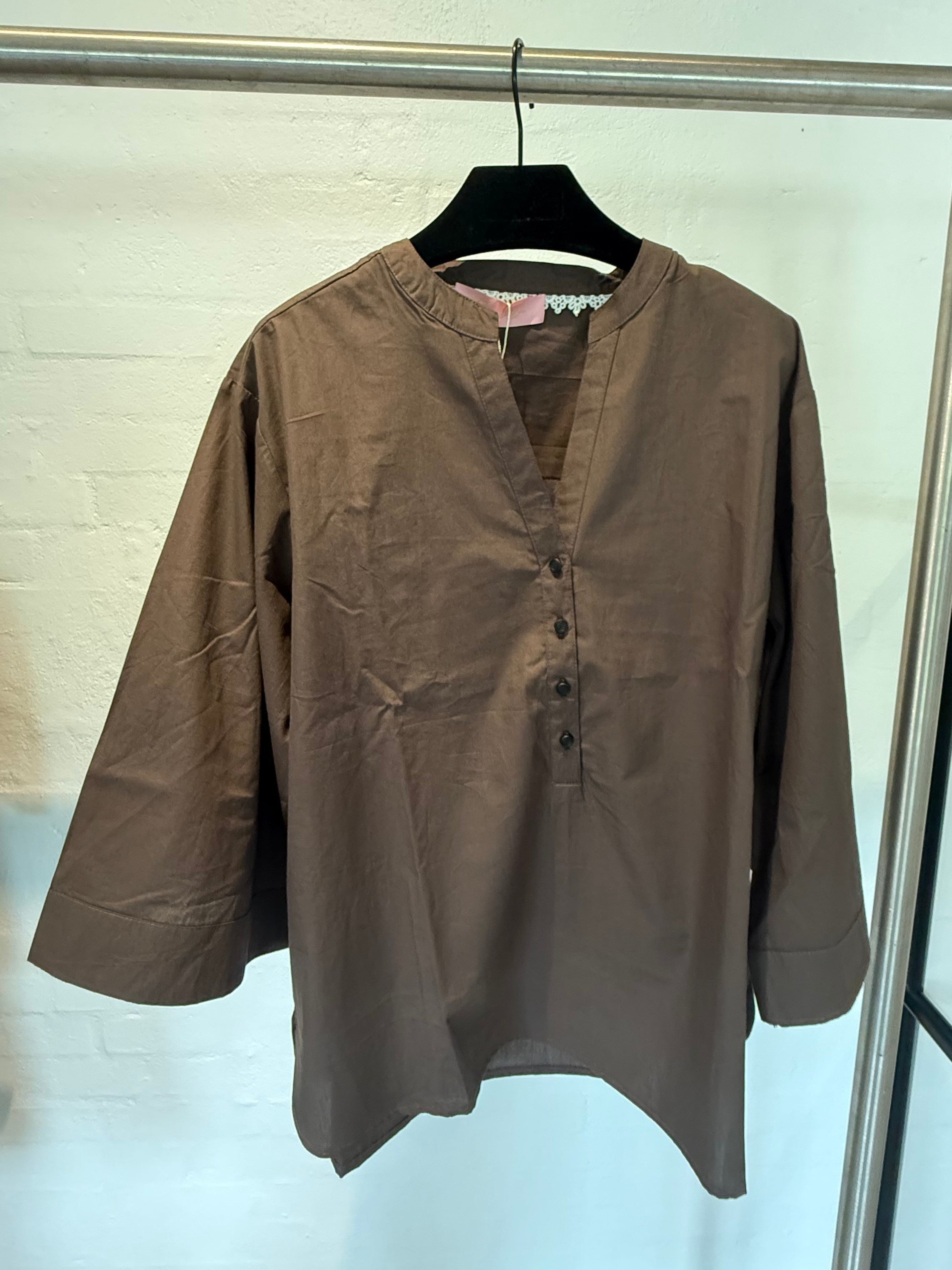 Gaspar 2601346 Mumbai blouse poplin brown