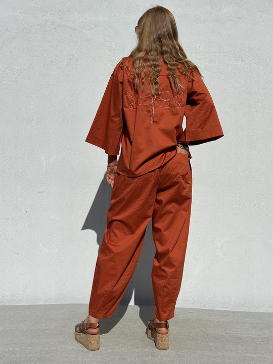 Gaspar 2510922 Colorado poplin pants burnt sienna