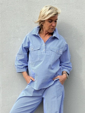 Gaspar 2601347 Oslo stripe shirt blue