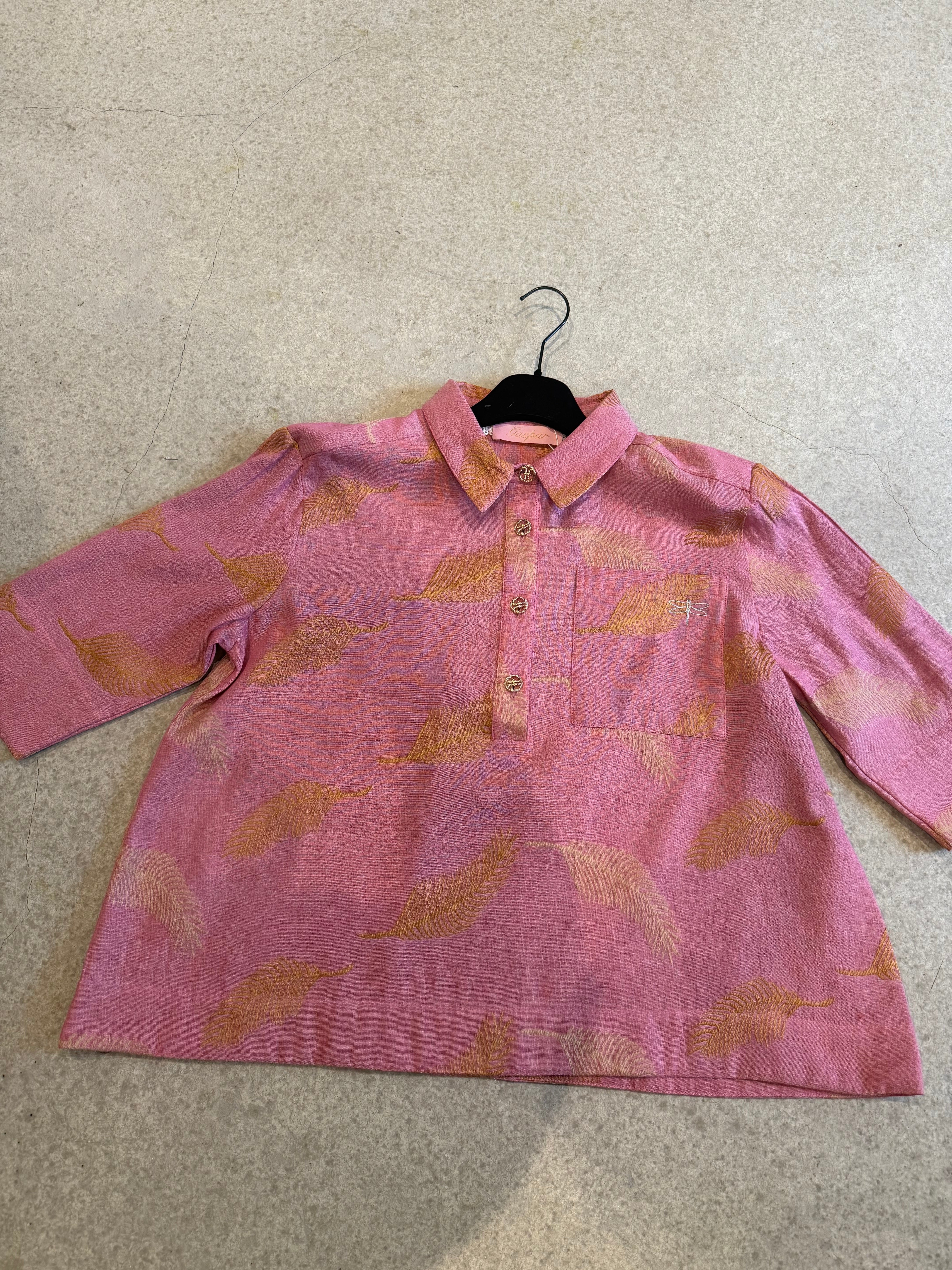 Gaspar 2601357 Porto blouse jacquard rose