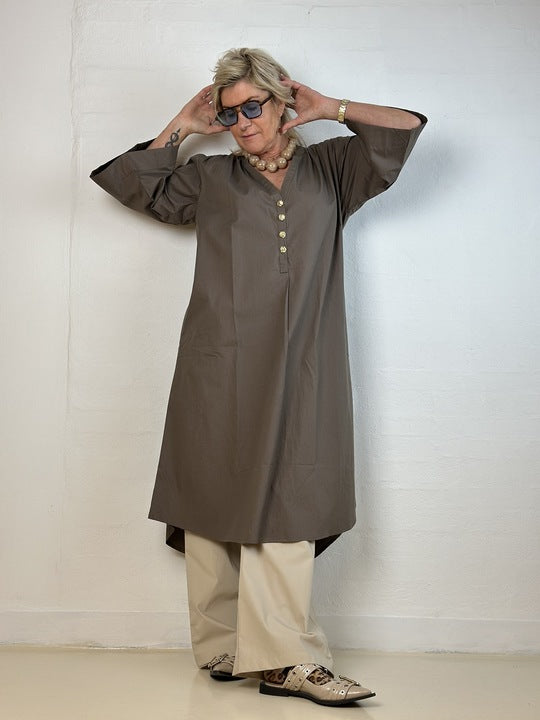 Gaspar 2601704 Mumbai poplin dress brown