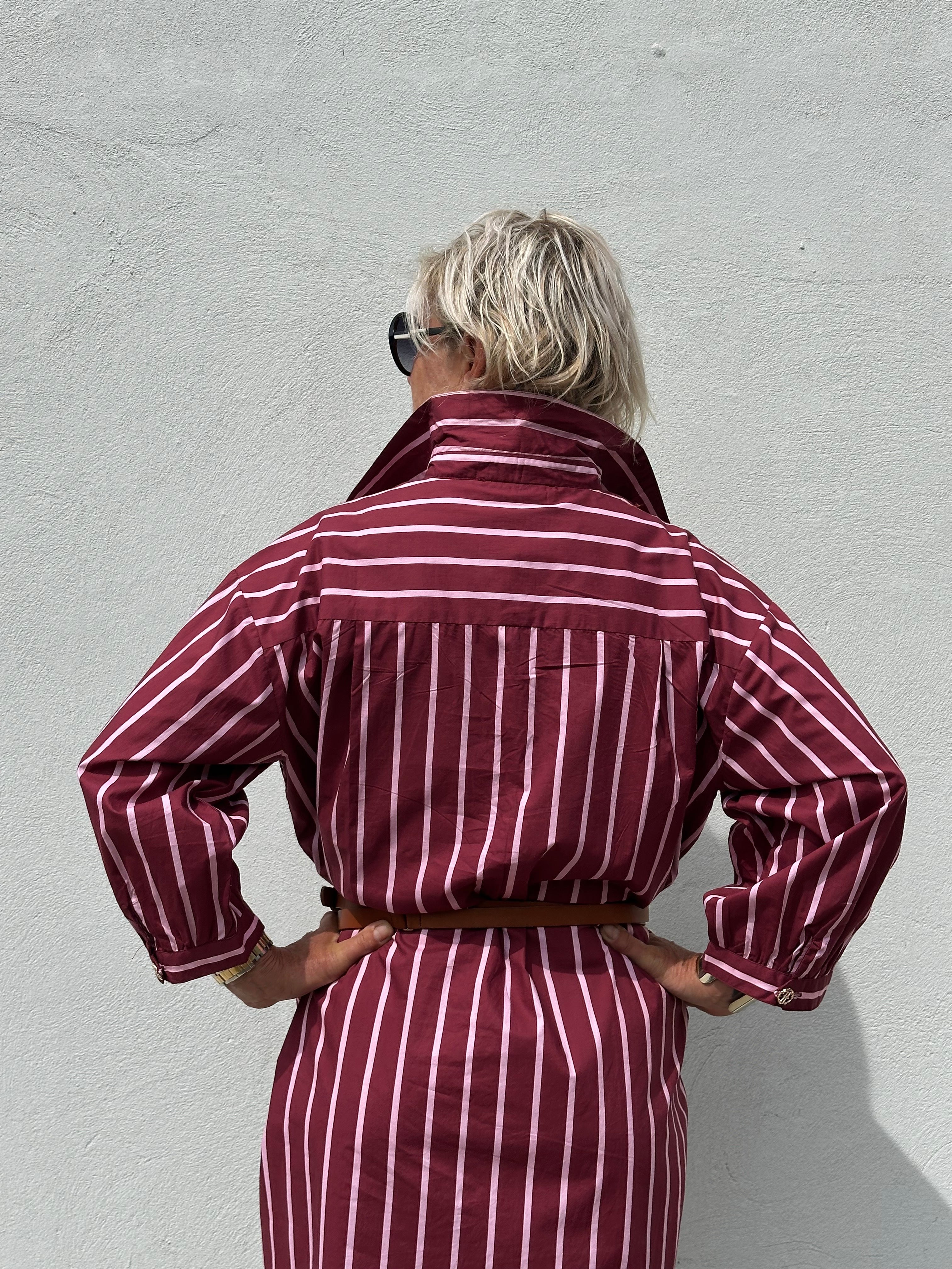 Gaspar 2601709 Malmø dress shirt stripe maroon