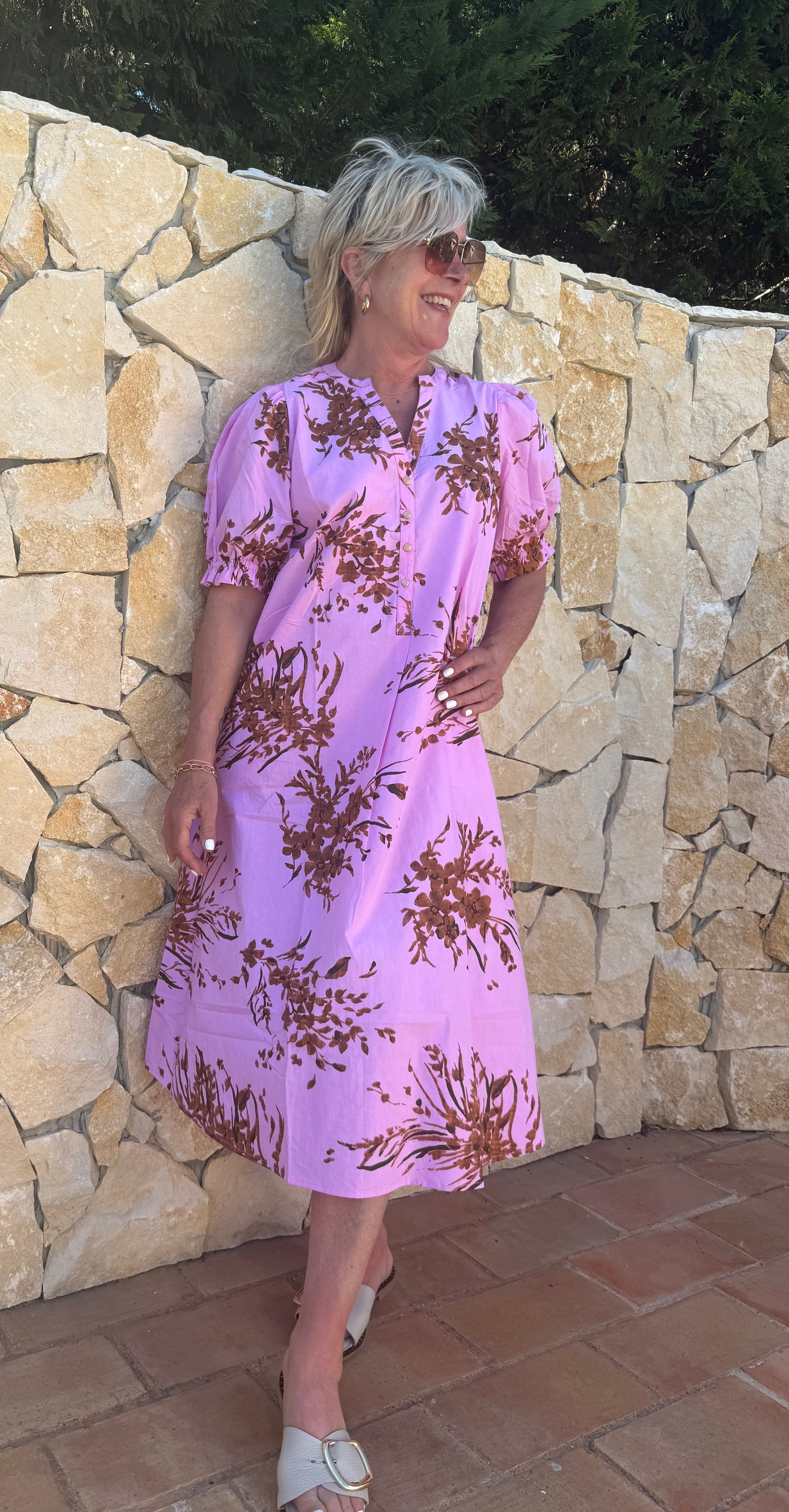 Gaspar 2601710 Tunø dress print pink