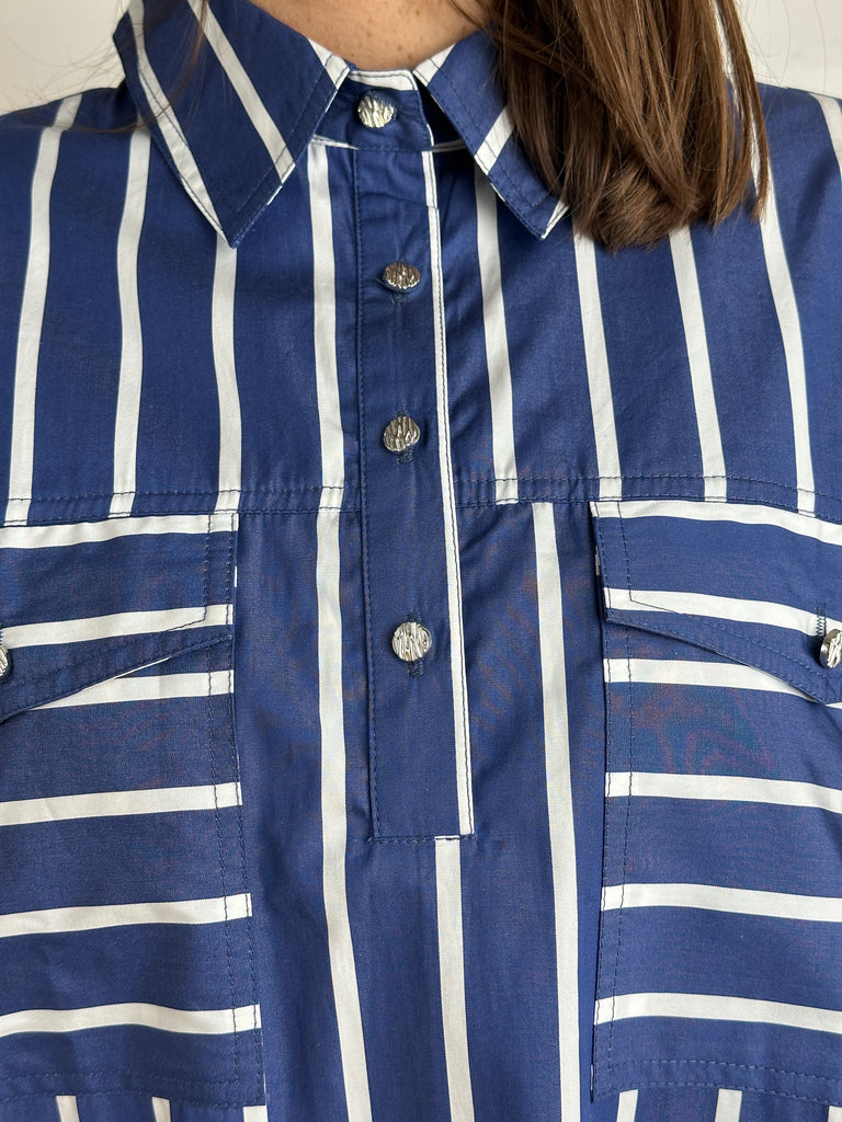 Gaspar 2601713 Mumbai dress stripe lace